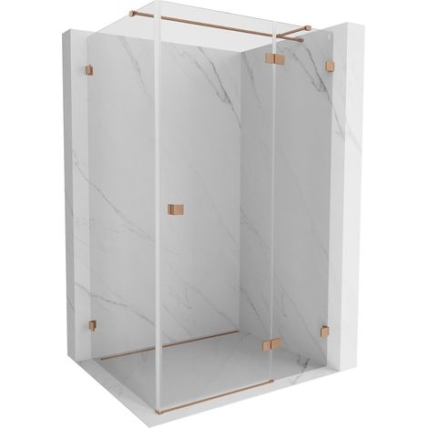 Mexen Lunar T cabine de douche basculante droite 140 x 90 cm, transparent, cuivre brossé - 834T-140-090-65-00-P (1/5)