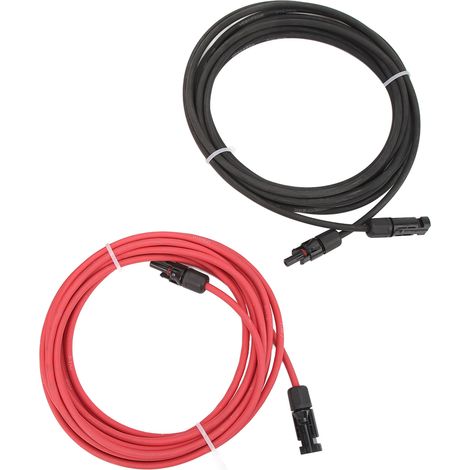 Solar-Verlängerungskabel mit Stecker und Buchse, Kupferdraht für Wohnmobil-Solarpaneele und Solarbatterien, 10 AWG, 3 Meter (9,8 Fuß). (1/5)