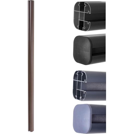 Poteau en aluminium pour clôture Sarthe en WPC, pilier, système de connexion 1,86 - anthracite