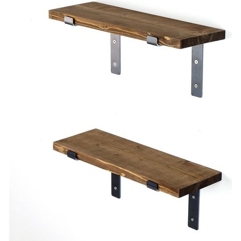 Estantería, librería, estante de pared Shelf Negro Nuez (1/5)
