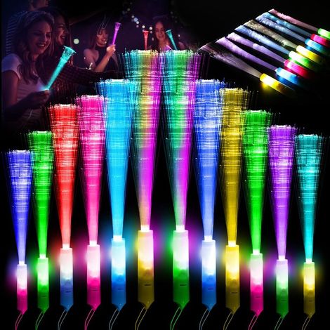 Bâtons LED Lumineux 12 PCS Fibre de Verre, Multi Modes, Jouets Fêtes, Concerts, Noël, Clubs, Mariage, Enfants (1/5)