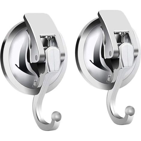 Lot de 2 Crochet à Ventouse Sous Vide Puissante Crochet Porte Torchon Serviette Salle de Bain Ventouse Murale Crochets Ventouse pour Cuisine (1/5)