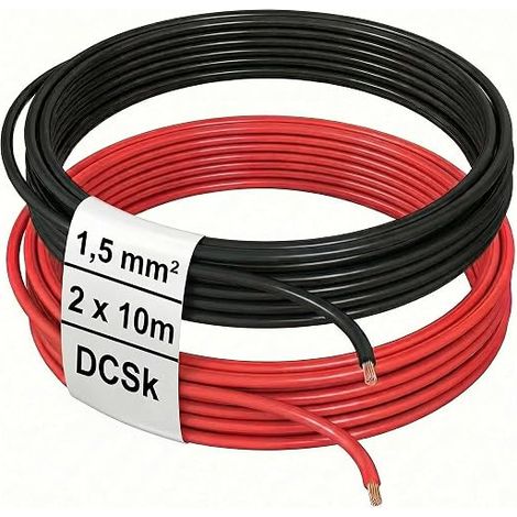 Câble Électrique Unipolaire pour Application Automobile - Véhicule, Voiture, Moto - Type FLRY B Asymétrique 1 5mm2 - Couleurs (Rouge/Noir) - Longueur de fil 10 m (1/5)