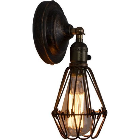 Applique Murale Industrielle,Lampe Murale Retro,E27 Vintage Interieur Lampe,douille réglable abat-jour ,pour Maison de Café Loft Cuisine Salon et chambre d'htel (ampoules non comprises) (Bronze) (1/5)