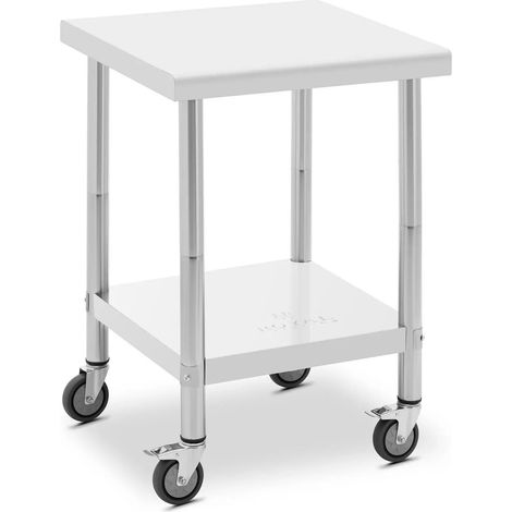 Mesa de trabajo de cocina profesional premium 60 x 60 cm 120 kg acero inoxidable 140010021