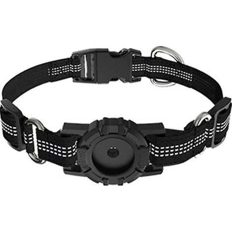 Haustierhalsband für Airtag (s, Schwarz), verstellbares Haustierhalsband 32–38 cm, reflektierendes GPS-Katzenhalsband (1/5)
