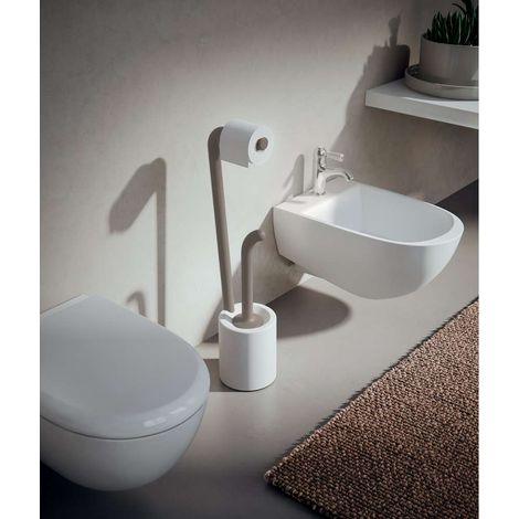 Gedy Piantana Portarotolo e Scopino WC - Bianco/Grigio - 698 mm (1/3)