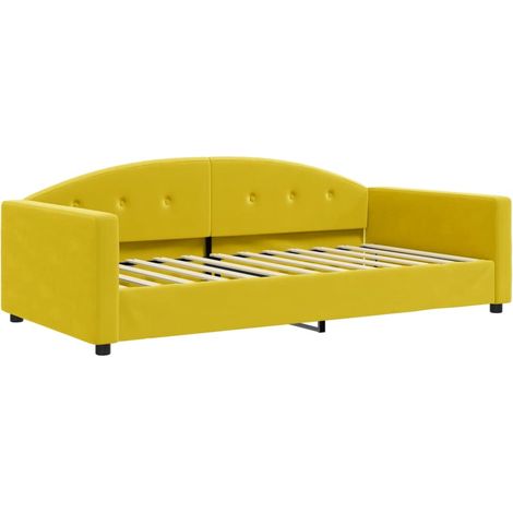 vidaXL Letto da Giorno Giallo 100x200 cm in Velluto (1/5)