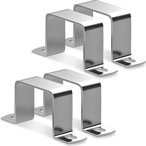 piezas de abrazaderas cuadradas para manguera de 100x100 mm, soportes conectores en forma de U de acero inoxidable 304, abrazadera cuadrada para manguera, soporte en forma de U para puertas, ventanas,