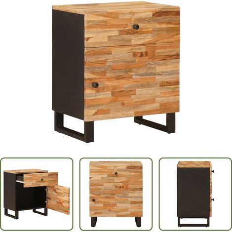 vidaXL Mueble cama Marrón 50 x 33 x 60 cm Madera de mango maciza (1/5)