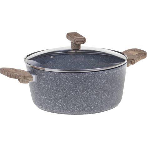Faitout en aluminium forgé de 28 cm avec effet pierre grise – Cuisine durable et élégante, livraison gratuite (1/5)
