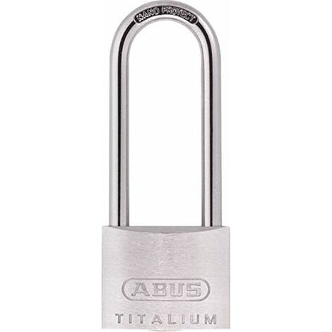 ABUS 563829-64TI/50HB80_B Candado Titalium de 50 mm arco extra largo blister