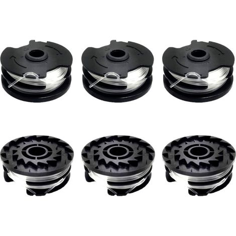 Lot de 6 bobines de fil de rechange pour LIDL Parkside, bobines de rechange pour coupe-bordures LIDL Parkside PRTA 20-Li A1, B2, C3, PRT 550 A1, A3, PRT 300 A1-2 x 4 m 1,6 mm (1/5)