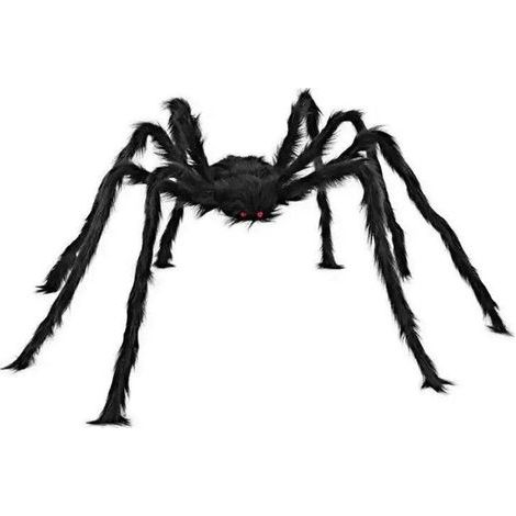 Araignée géante pour Halloween Noir 1.25 m,Décorations de jardin d'Halloween (1/5)