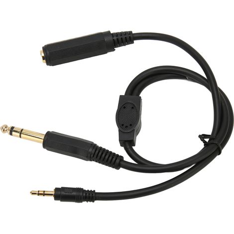 Câble Y séparateur audio 6.35mm femelle vers 6.35mm mâle et 3.5mm mâle, adaptateur 1/4" et 1/8" pour casque (1/5)