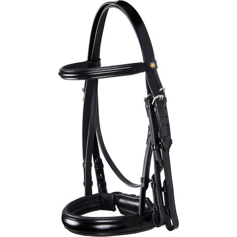 FULL, Nero: Briglia Dressage in morbido cuoio con chiusura Pull-back (1/5)