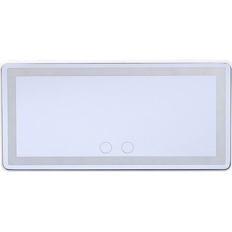 Auto-Kosmetikspiegel, Sonnenblende, LED-Beleuchtung, wiederaufladbar, dreifarbig verstellbar, ABS/Glas/elastisches Material, schwarz (1/5)