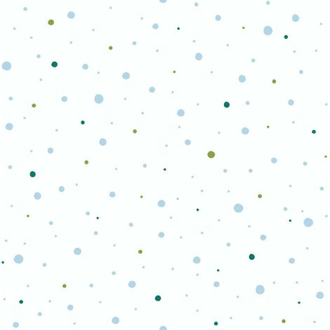 Papier peint pois blanc & bleu chambre bébé Tapisserie à pois blanche & bleu chambre garçon Papier peint intissé à pois (1/4)