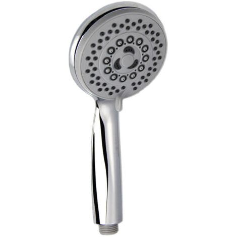 Pommeau Douche + 2M Tuyau de Douche,  Douchette Pommeau Douche Anti Calcaire Accessoires Universels 5 Modes Haute Pression Economie d'eau, ABS+Acier Inoxy Douche Salle de Bain (1/5)