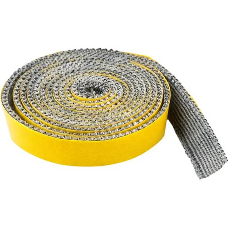 Joint Tressé Auto-adhésif Résistant à la Chaleur pour Cheminée, Poêle, Tube de Poêle et Porte de Four,Joint d’Étanchéité, pour Éviter les Fuites de Fumée(3mm x 10mm x 2m) (1/5)