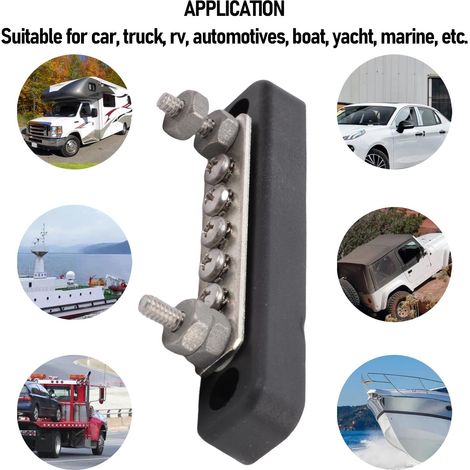 Stromverteilerblock für Boote und Wohnmobile – 5-fach, 100 A, 12 V/24 V – ABS-isolierte Steckverbinder mit verzinnten Kupferleisten (1/5)