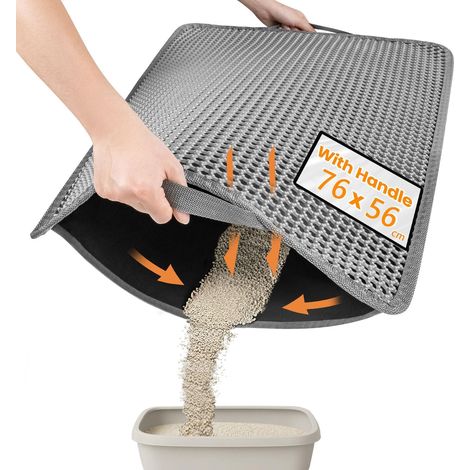 1 Tapis à Litière, 76x56 cm, Double Couche, Imperméable, Anti-Dérapant, Pour Chat (1/5)