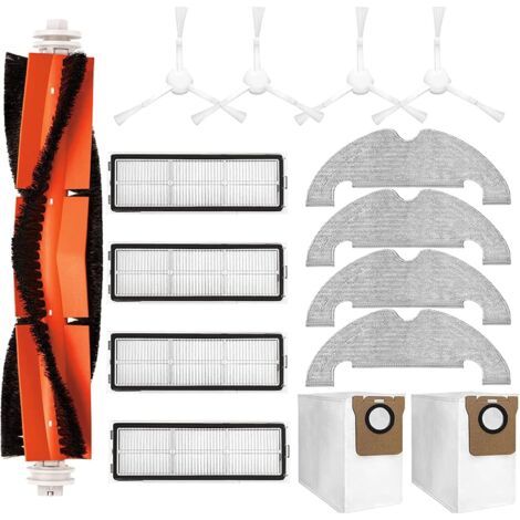 Accessori e ricambi per aspirapolvere robotico, 1 spazzola principale, 4 panni, 4 filtri HEPA, 4 spazzole laterali, 2 sacchi da polvere. (1/4)