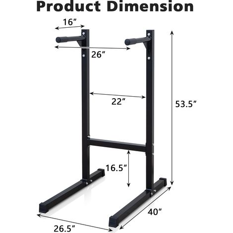 Stazione dip in acciaio nero, portata 226 kg, maniglie in schiuma DESVIAE (1/3)
