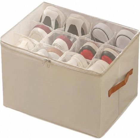 Faltbare Schuhaufbewahrungsbox 43x32x30 cm mit transparentem Deckel für den Kleiderschrank (1/5)