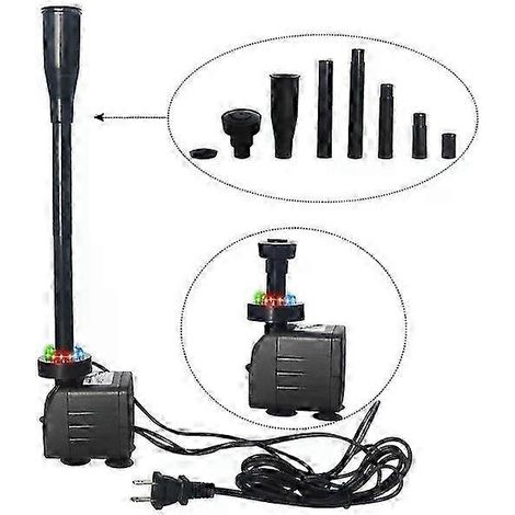 Pompe pour fontaine de jardin avec 12 lumières LED RGB, capable de fonctionner en continu 24 heures sur 24, adaptée aux patios ou aux aquariums. (1/5)