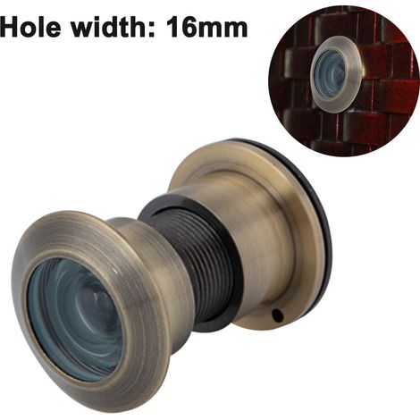 Judas grand angle, judas de porte, corps en laiton massif et lentille en verre HD grand angle, angle de vision de 220 degrés, perçage Ø 16/28 mm