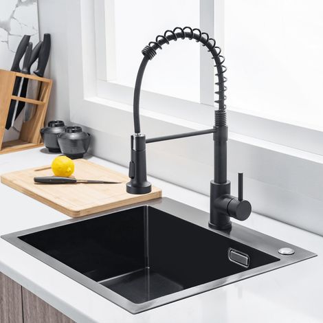 Robinet Cuisine Douchette Noir LOMAZOO Sapphire (1/5)