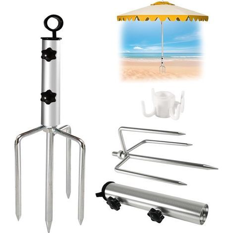 Sonnenschirmständer – Sonnenschirmhalter für Garten und Strand – Verstellbar und stabil – 415 cm – Verzinkt (1/5)