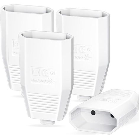 4 Pièces Prise Electrique Femelle, Le Connecteur Europe Fiche Plate Contact de Protection, Fiche Femelle, Accouplement Plat Euro 250V Prise Euro Plate Fiche Electrique Femelle Avec Décharge (1/5)