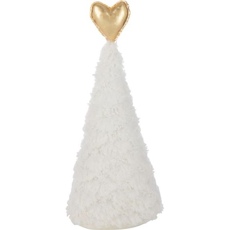 Sapin de Noël en Tissu "Cœur" 51cm Blanc