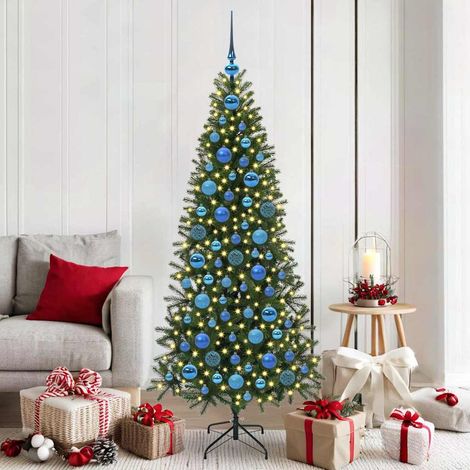 Weihnachtskugel-Set mit 300 LEDs 120 pcs Blau Kunststoff