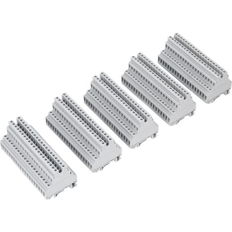 Lot de 100 borniers rails DIN à double étage en cuivre étamé 500V 32A UKK-5 pour câblage (1/5)