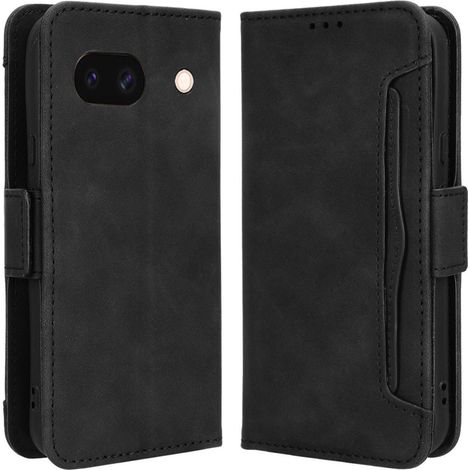 Funda tipo libro para Google Pixel 8A, con ranura para tarjeta, color negro. (1/5)