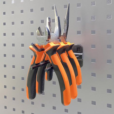 Gancio porta pinze doppia ARR-GAN-PD per pannelli porta attrezzi - compatibile con arredo officina ARR-OFF (1/2)
