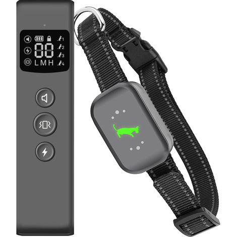 Collar de adiestramiento para perros con mando a distancia, recargable e impermeable, para perros de 9 a 13,6 kg, con modos de sonido, vibración y estimulación eléctrica. (1/4)