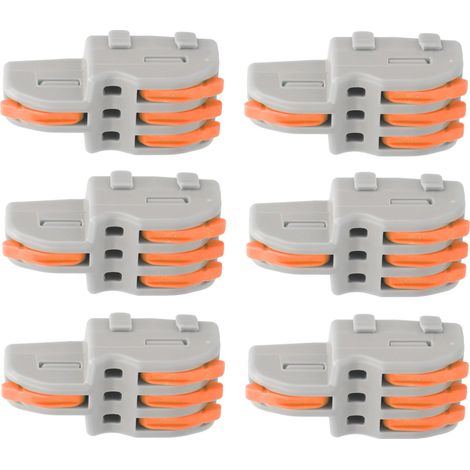 Lot de 20 connecteurs rapides SPLF13, 1 entrée, 3 sorties, répartiteur de câbles TTap pour moteurs d'éclairage 250 V (orange) (1/5)