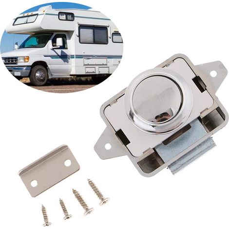 Serrure d'armoire pour camping-car, serrure de porte de camping-car, serrure de sécurité pour meuble, fournie avec vis (1/5)