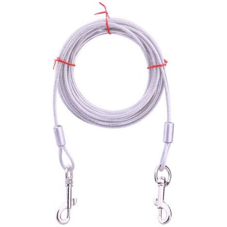 Câble d'attache pour Chiens jusqu'à 80 kg, Animaux de Compagnie Plomb pour Chiens de Petite, Moyenne ou Grande Taille (Blanc, 5M) (1/5)