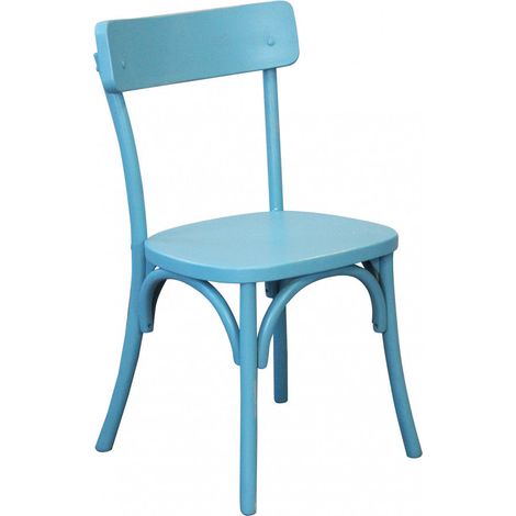 Sedia senza braccioli da interno in legno verniciato 45x42xH87 cm Polly -  Azzurro