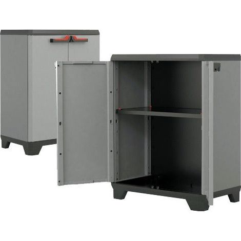 Armario bajo de resina con cerradura 1 estante y 2 puertas Basic Keter (1/5)