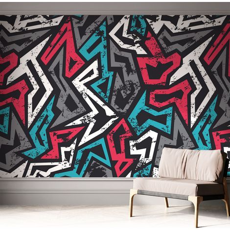 Papier peint autocollant adhésif installation rapide du papier peint durable et résistante Mosaïque abstraite 312x219 cm (1/5)