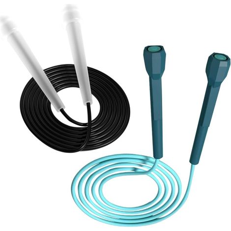 Verstellbare Springseile, 2er-Set, Schwarz und Blau (1/5)