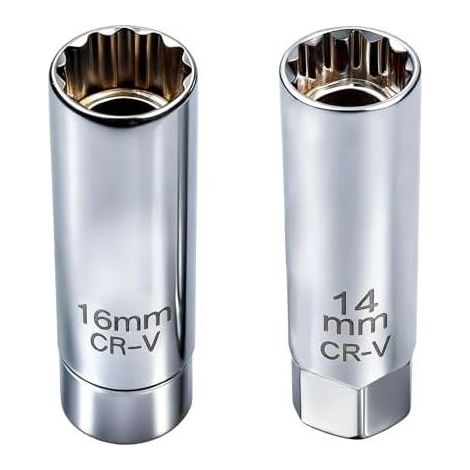 Set mit 2 universellen und flexiblen magnetischen Zündkerzenschlüsseln - Zündkerzenausbauwerkzeug-Set (14 mm + 16 mm) (1/5)