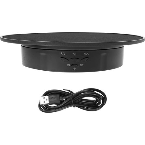 Présentoir Rotatif Électrique Ajustable Vitesses avec Base pour Montres Bijoux Cosmétiques Plateau Tournant Motorisé Rechargeable USB Adapté Photographie et Exposition (1/5)