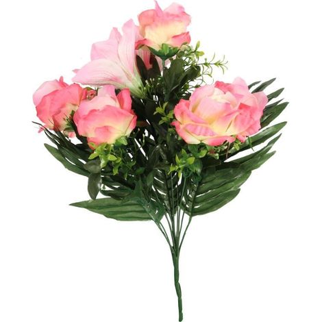Bouquet di 10 fiori misti: amarilli, rosa, rosa chiaro (1/3)